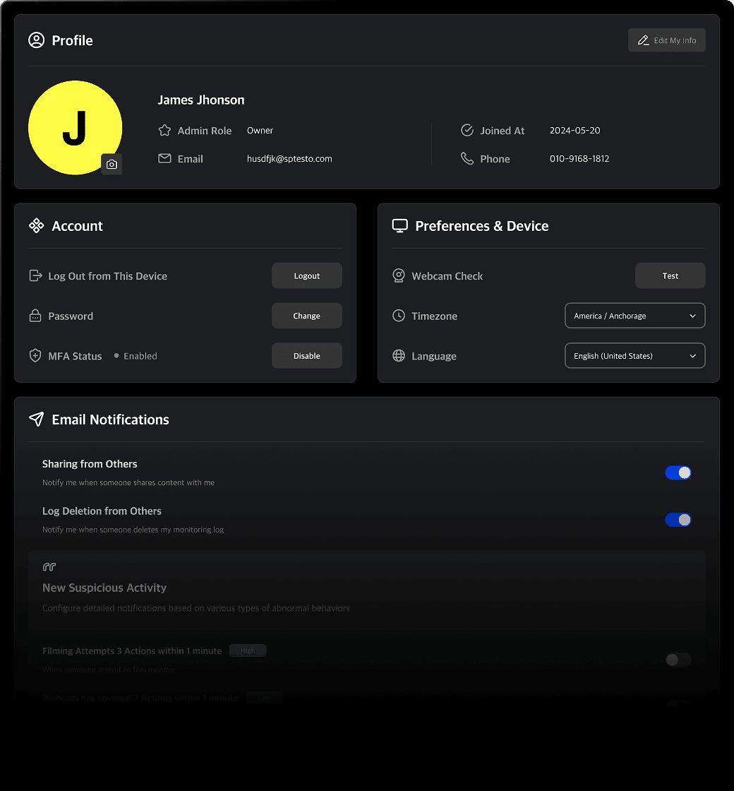 My Page UI