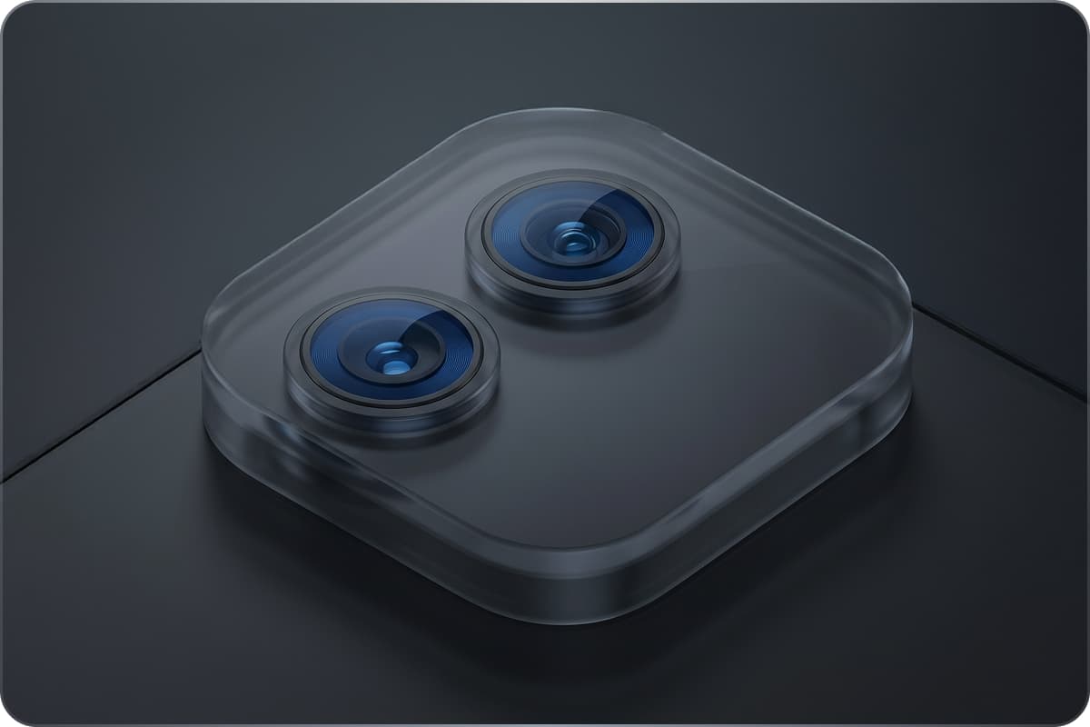 Close-up of a smartphone camera